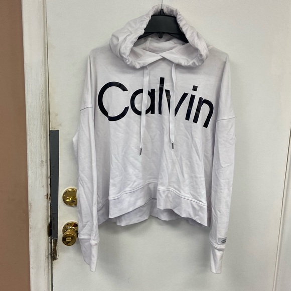 Calvin Klein Performance Crop Top Hoody size 2XL XXL Like New - Picture 2 of 8